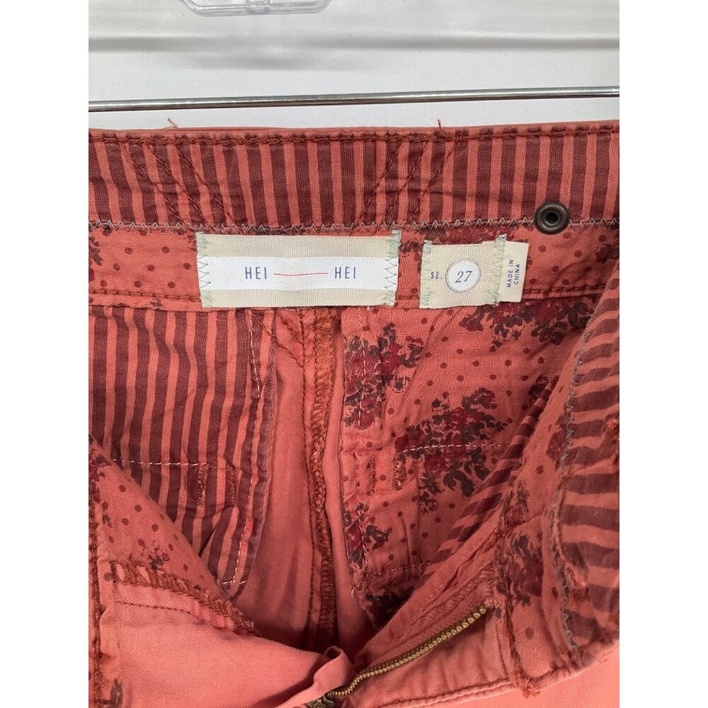 Anthropologie Size 27 Hei Hei Stretch Cotton Wide Leg Crop Chino Pants - Picture 5 of 12
